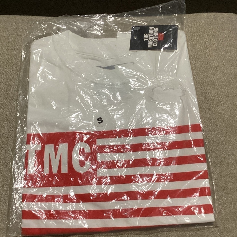 The Marathon Clothing White Tee with Red Stripes - Picture 2 of 3